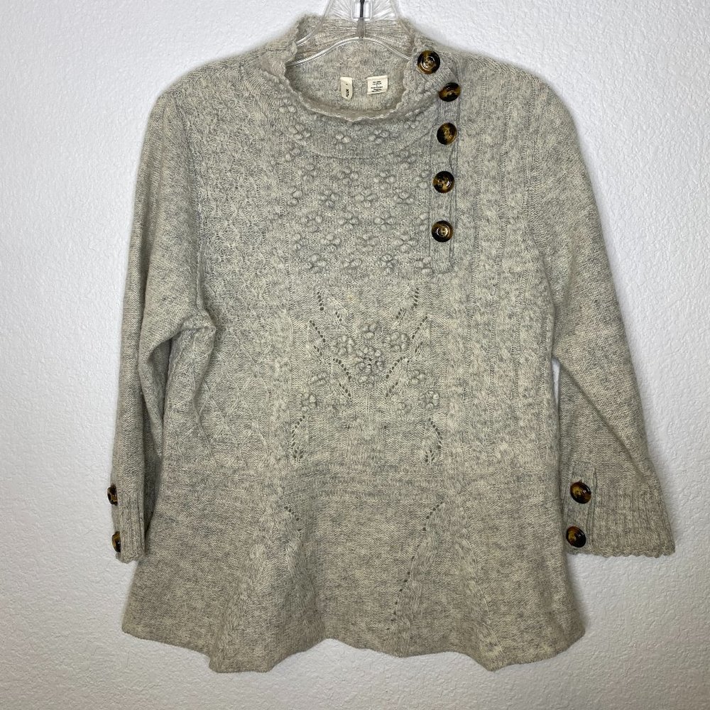 MOTH Grey Button-neck Sweater